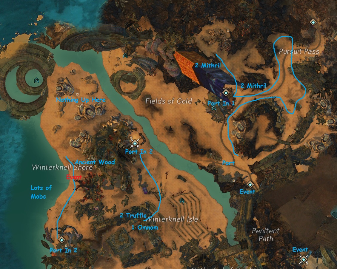 Northern Cursed Shore Farming Route